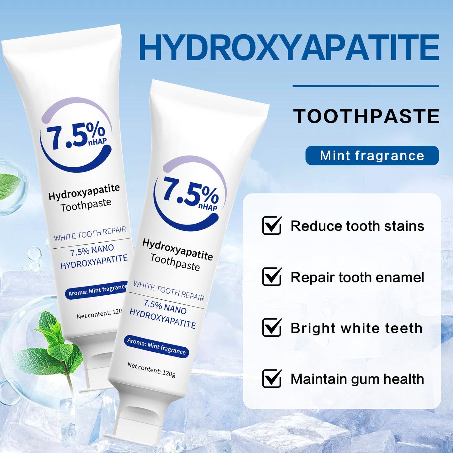 Fluoride-Free Hydroxyapatite Toothpaste